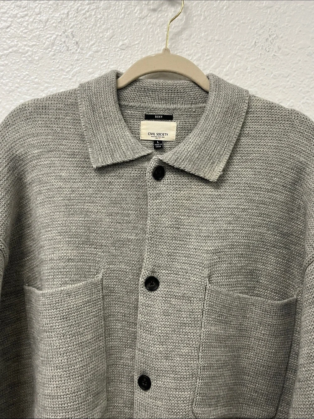 Civil Society Light Gray Knit Shirt Jacket #1224
